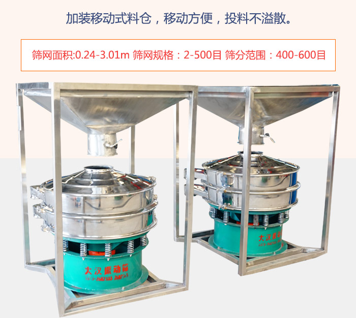 加裝移動(dòng)式料倉(cāng)，移動(dòng)方便，投料不溢散。